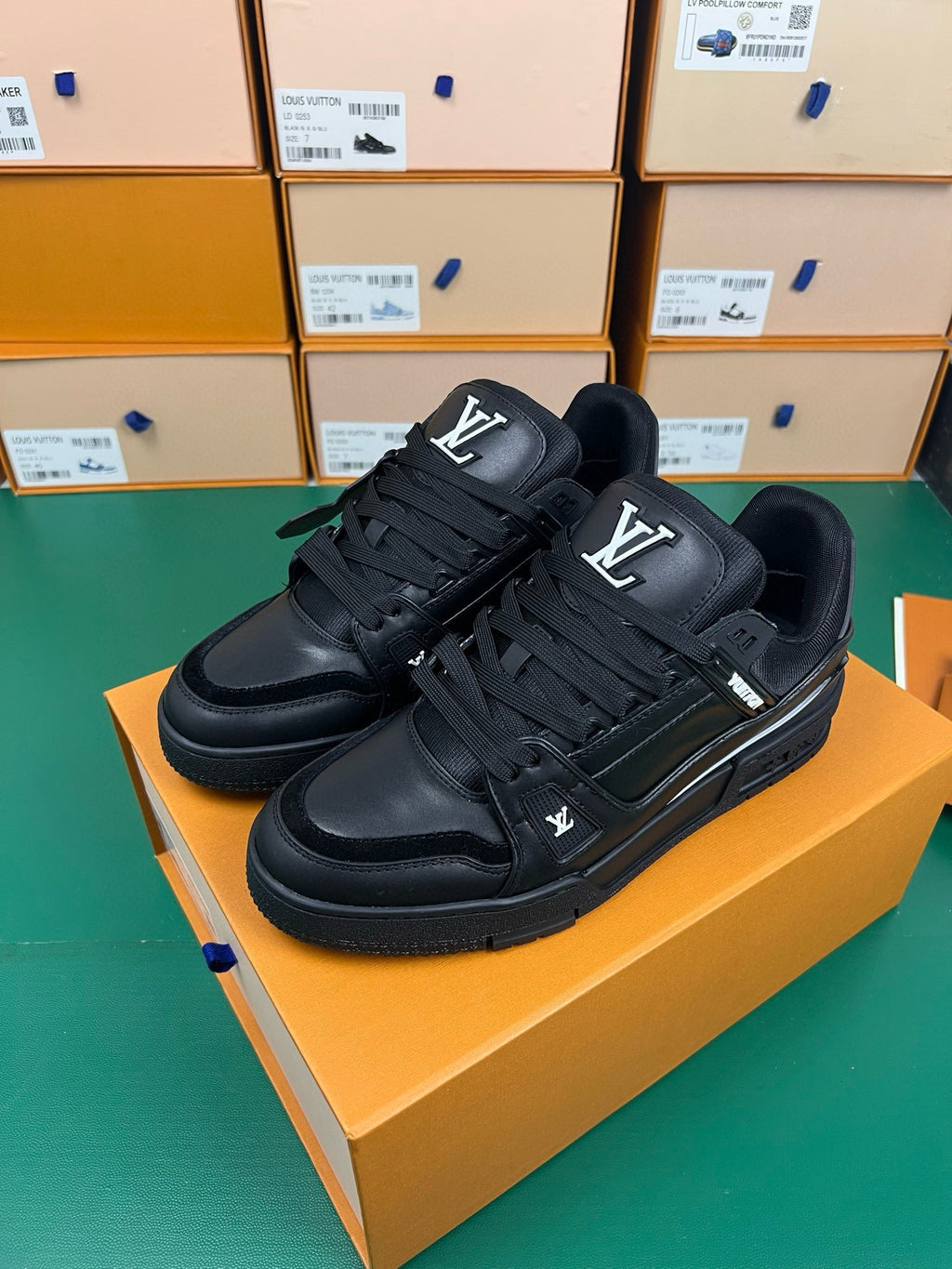 “LV” black trainers